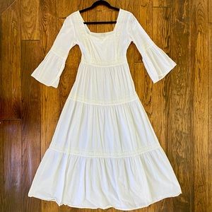 Laura Ashley x Urban Outfitters White Prairie Dress | Size S